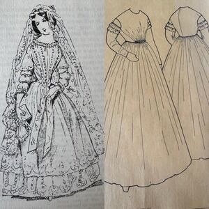 Patterns Of History 1840 Cotton House Dress Wedding Pattern size 10 Historical